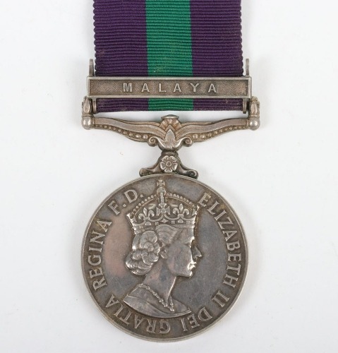 ERII General Service Medal to the Hampshire Regiment with Malaya clasp. Impressed to 23058272 Pte. W.J. Freestone, Royal Hampshire Regiment