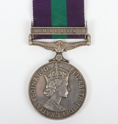 ERII General Service Medal to the Hampshire Regiment with Malaya clasp. Impressed to 23058272 Pte. W.J. Freestone, Royal Hampshire Regiment