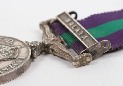 ERII General Service Medal to the Hampshire Regiment with Malaya clasp. Impressed to 23058272 Pte. W.J. Freestone, Royal Hampshire Regiment - 5