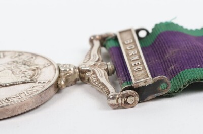 ERII General Service Medal with Borneo clasp, impressed to 23733388 Pte. M.P Wheeler, Royal Hampshire Regiment - 5