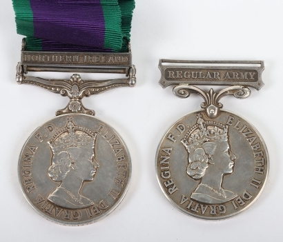 A Long Service Pair of Medals to the Queens Regiment