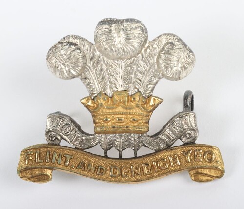 Rare Flint & Denbigh Yeomanry Officers Cap Badge