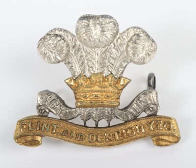 Rare Flint & Denbigh Yeomanry Officers Cap Badge