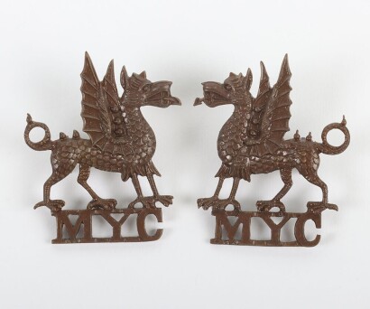 Montgomeryshire Yeomanry Cavalry Officers Collar Badges