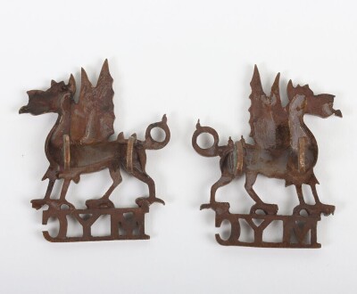 Montgomeryshire Yeomanry Cavalry Officers Collar Badges - 2