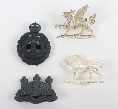 4x British Territorial Officers Cap Badges