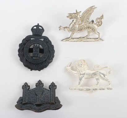 4x British Territorial Officers Cap Badges