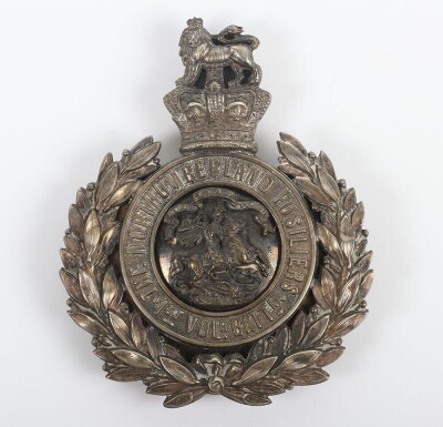 1st Volunteer Battalion The Northumberland Fusiliers Officer's Silver Plate Cross Belt Badge.