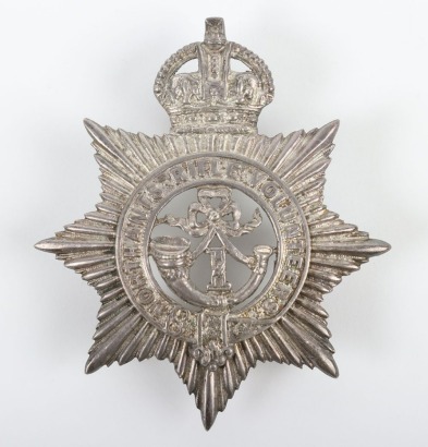 1st Northamptonshire Rifle Volunteers King's Crown Shako Plate.