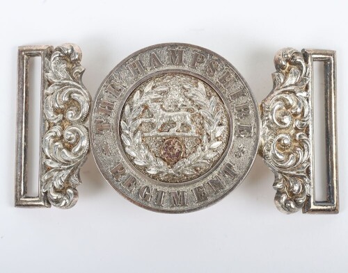 The Hampshire Regiment Officer's Silver & Gilt Waist Belt Clasp.