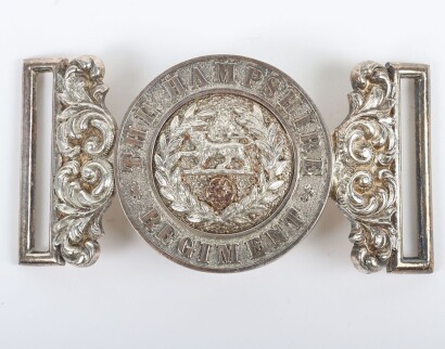 The Hampshire Regiment Officer's Silver & Gilt Waist Belt Clasp.
