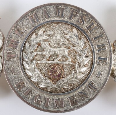 The Hampshire Regiment Officer's Silver & Gilt Waist Belt Clasp. - 2