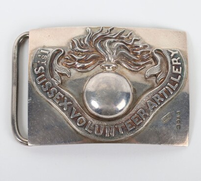 1st Sussex Volunteer Artillery Hallmarked Silver Waist Belt Clasp.