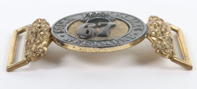67th (South Hampshire) Regiment of Foot Officer's Silver & Gilt Waist Belt Clasp. - 5