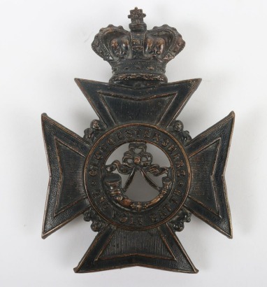 2nd Gloucestershire Volunteer Battalion Blackened Brass Helmet Plate.