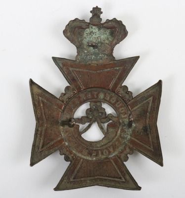 2nd Gloucestershire Volunteer Battalion Blackened Brass Helmet Plate. - 2