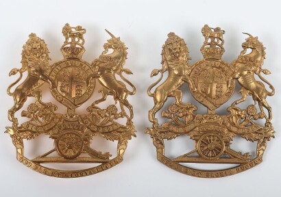 Two Royal Regiment of Artillery King's crown Helmet plates.