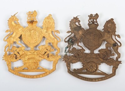 Two Royal Regiment of Artillery King's crown Helmet plates. - 2