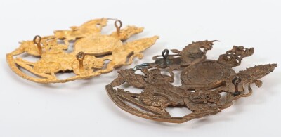 Two Royal Regiment of Artillery King's crown Helmet plates. - 3