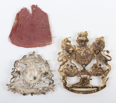 A Victorian Royal Artillery Sabretache Badge and Royal Engineers Victorian Helmet Plate. - 3