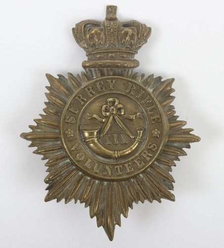 The 19th (Lambeth) Surrey Rifle Volunteers Victorian Shako Plate.