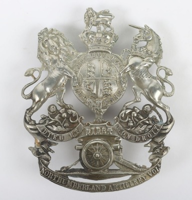 The First Northumberland Artillery Volunteers Victorian white metal Helmet Plate.