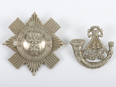 2nd Admin Battalion Forfar Rifle Volunteer Shako Plate and a Berkshire Rifle Volunteers Corps cap badge.