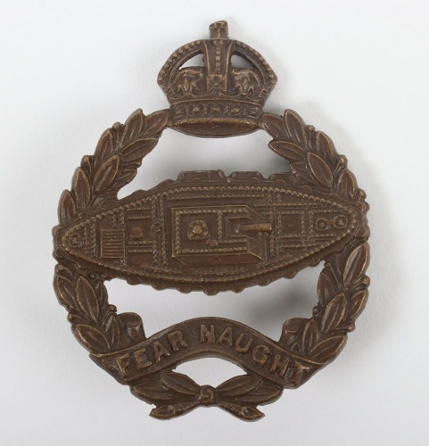 The Royal Tank Regiment Officer's Service Dress Tank Facing Right" Cap Badge."