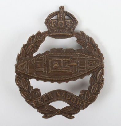 The Royal Tank Regiment Officer's Service Dress Tank Facing Right" Cap Badge."
