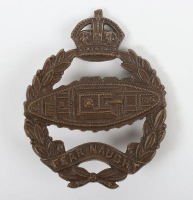 The Royal Tank Regiment Officer's Service Dress Tank Facing Right" Cap Badge."