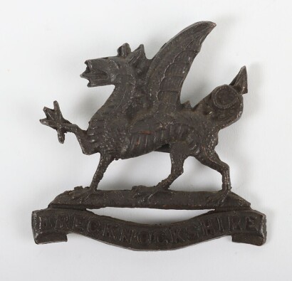 The Brecknockshire Battalion The South Wales Borderers Officer's Service Dress Cap Badge.