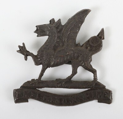 The Brecknockshire Battalion The South Wales Borderers Officer's Service Dress Cap Badge.