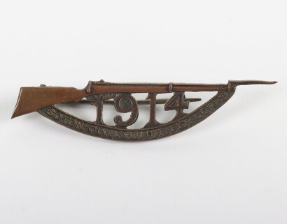 Southampton Civil Volunteer Corps (V.T.C) Bronze pin backed badge.