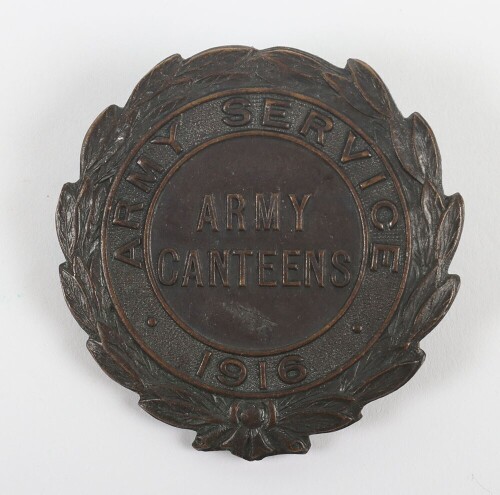 WW1 Army Canteens Board Bronze Button Hole Badge.