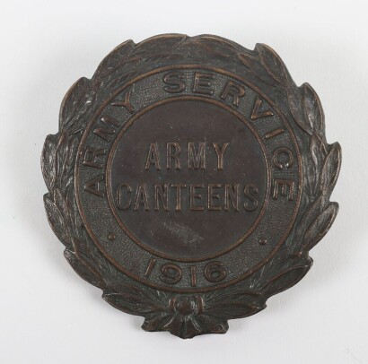 WW1 Army Canteens Board Bronze Button Hole Badge.