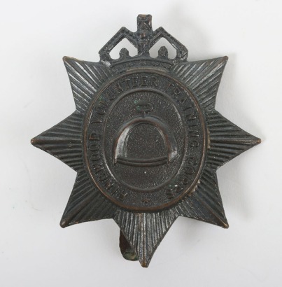 Rare Hampshire Ringwood Volunteer Training Corps (V.T.C) bronzed cap badge.