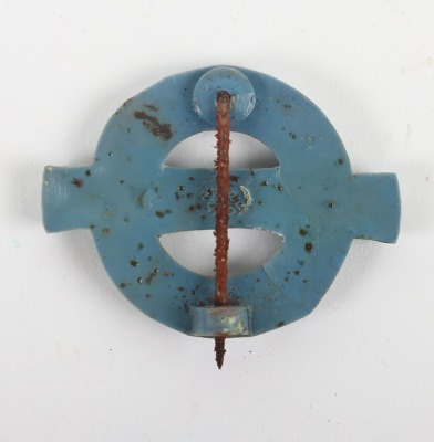 WW2 Ministry of Fuel Watcher blue plastic economy issue Home Front badge. - 2