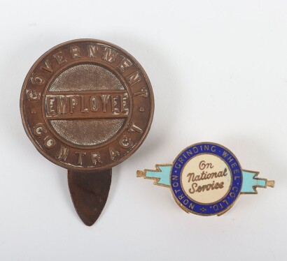 Two Home Front on National Service Lapel Badges.