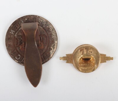 Two Home Front on National Service Lapel Badges. - 2