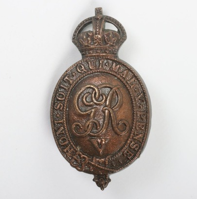 Scarce Household Battalion Officers Bronze Cap Badge