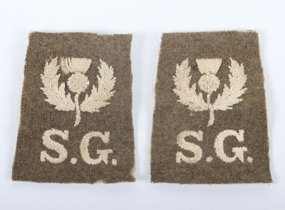 Pair of WW1 Scots Guards Slip-on Shoulder Titles