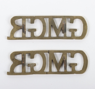 Scarce Guards Machine Gun Regiment Brass Shoulder Titles - 2
