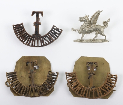 WW1 1st Battalion Monmouthshire Regiment Badge Grouping
