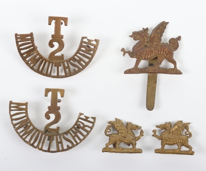 WW1 2nd Battalion Monmouthshire Regiment Badge Grouping
