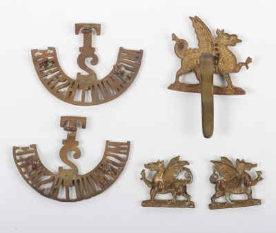 WW1 2nd Battalion Monmouthshire Regiment Badge Grouping - 2