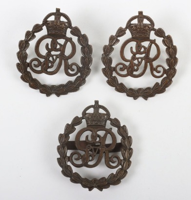 George V Military Police Officers Cap and Collar Badge Set