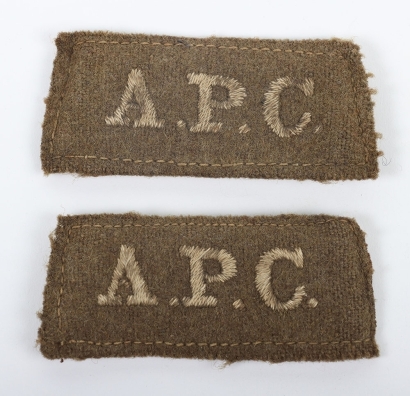 WW1 Army Pay Corps Cloth Shoulder Titles