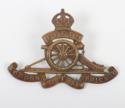 Scarce Fifth London Royal Field Artillery Brigade Cap Badge