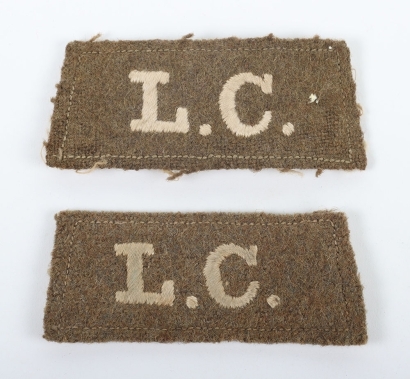 WW1 Labour Corps Cloth Shoulder Titles