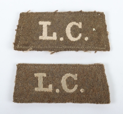 WW1 Labour Corps Cloth Shoulder Titles